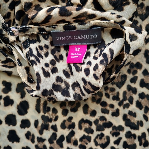 Vince Camuto Drawstring Short Sleeve Animal Flurry Tunic Coverup Summer XS - Picture 4 of 6